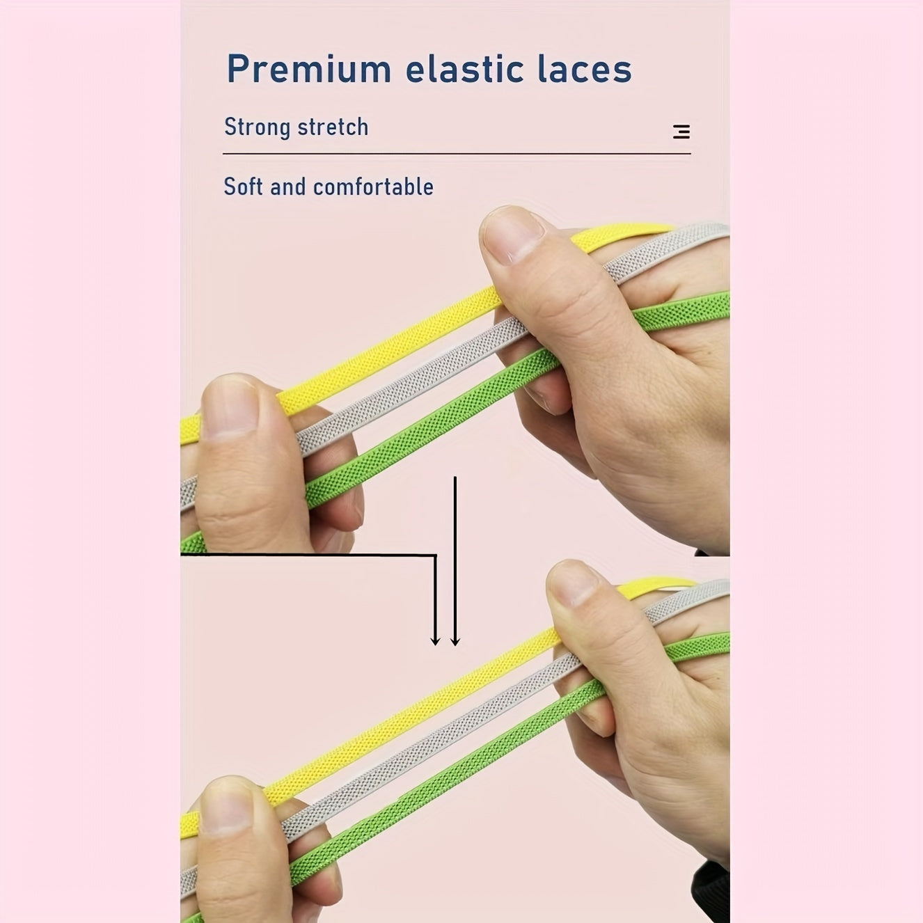 Unisex elastik bo'lmaslik uchun yopishtirilmaydigan poyabzal lentalari, sport uchun bardoshli polyester spandex kliplar