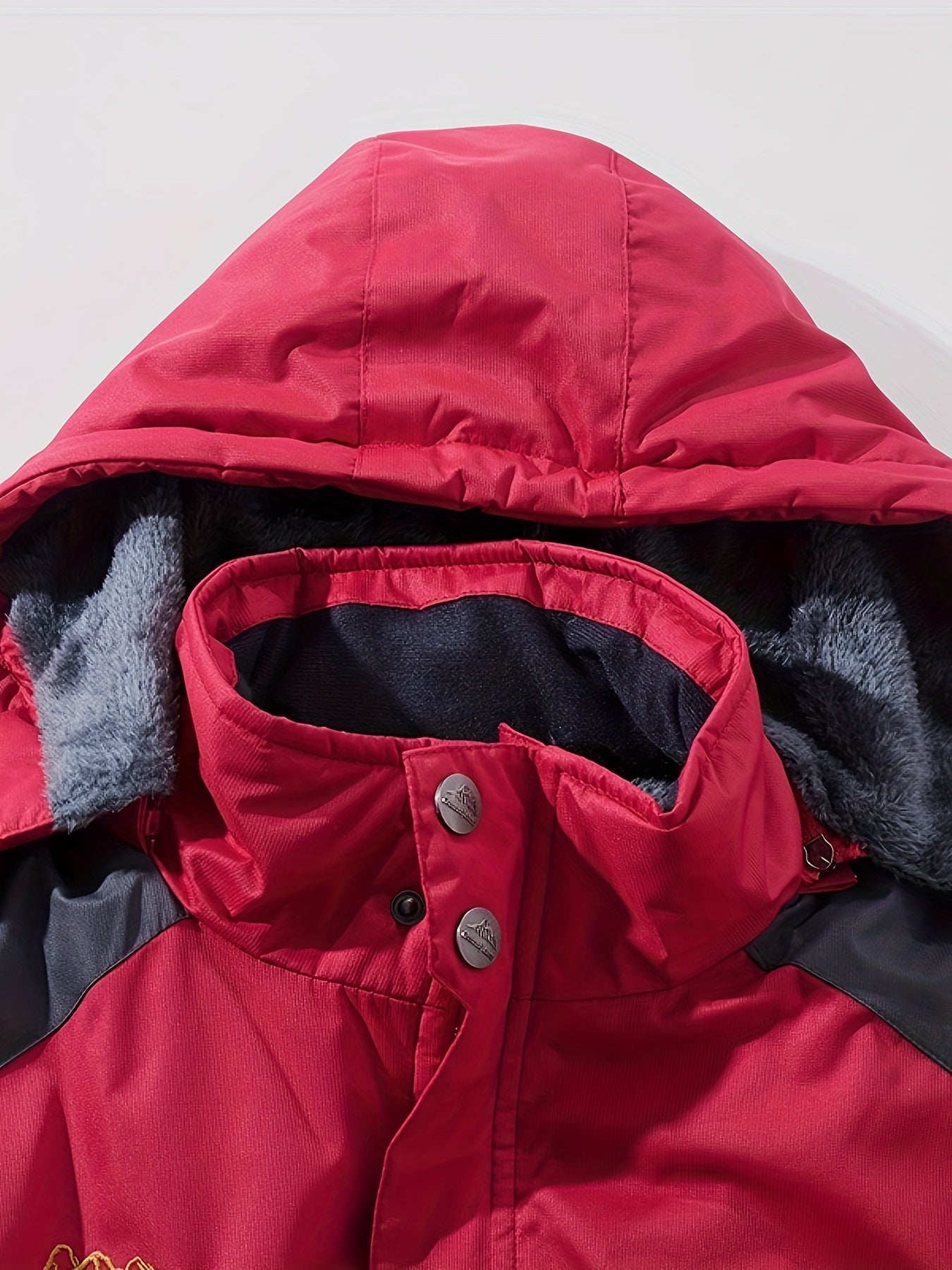 Men's Winter Fleece-Lined Hooded Windproof Jacket for Outdoor Sports