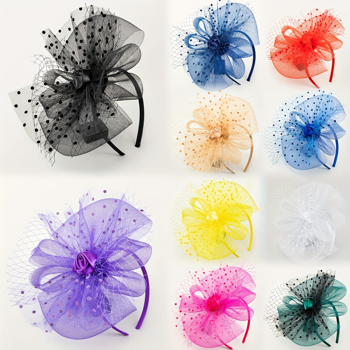 Women's Mesh Flower Headband for Tea Parties and Weddings