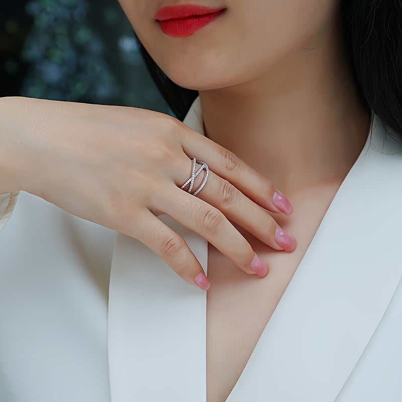 Sterling Silver Moissanite Engagement Ring with Multi-Layer Halo for Special Occasions