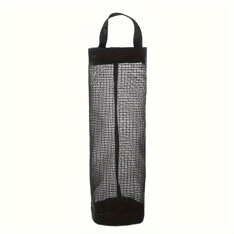 Foldable Plastic Bag Holder for Kitchen Storage, Breathable Mesh, Wall Mount