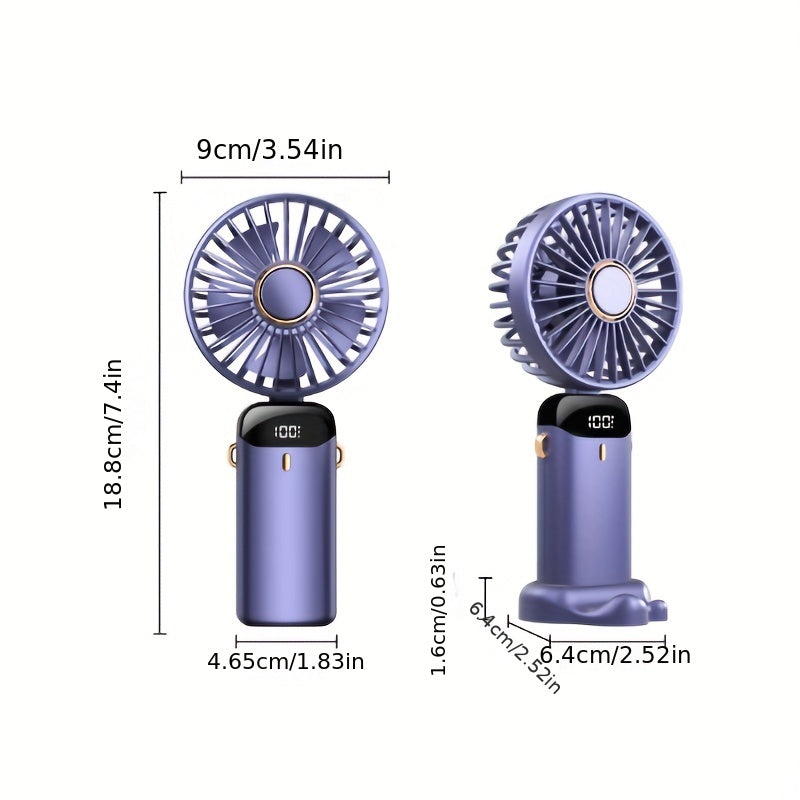 Portable USB Handheld Fan for Outdoor, Office, Classroom Use Rechargeable Battery