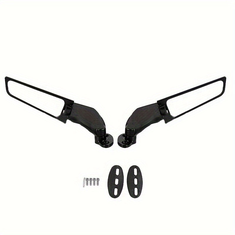 Motorcycle Rearview Mirror Spoiler Set Aluminum Adjustable Enhanced Visibility
