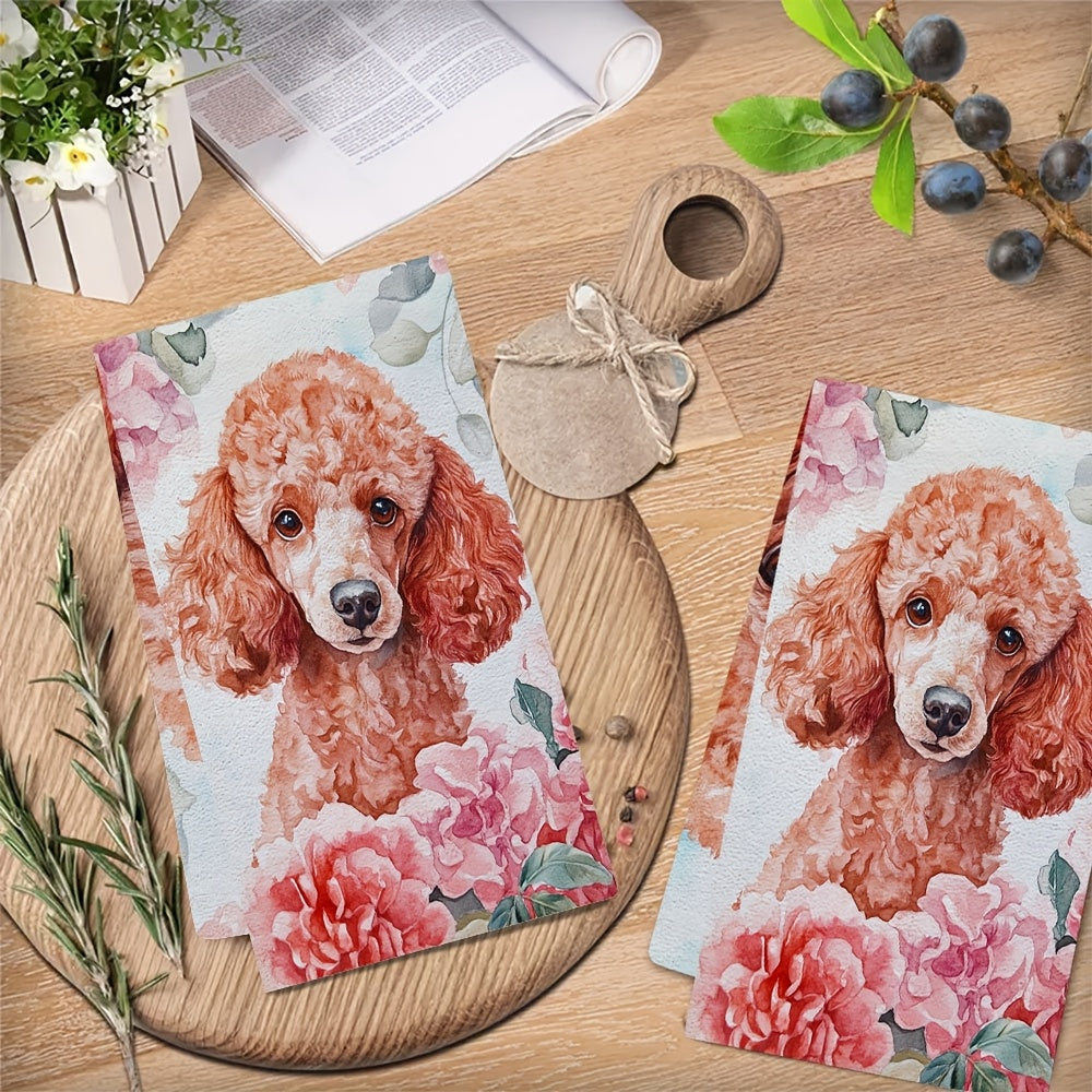 "Sevgi kuni Poodle oshxona sochiqlari to'plami 2 dona - juda singdiruvchi polyester to'qima, mashinada yuvish mumkin, zamonaviy qirg'oq uslubi, o'lchami 40.64x60.96 sm - Mahsulot raqami 2KYSYS1217618, idish sochiqlari"