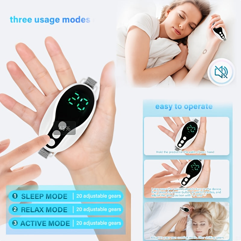 Dispositivo portátil de ayuda para dormir con configuraciones ajustables, recargable por USB, herramienta de masaje con cuerda de mano