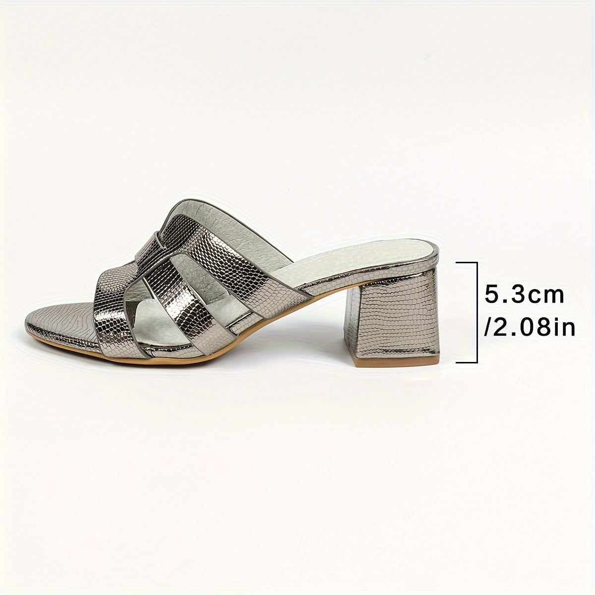 Women's Chunky Heel Sandals Open Toe Slip-On Summer Casual Slides