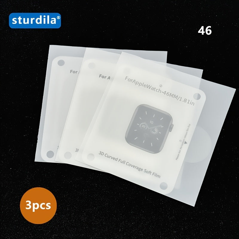 3Pcs Apple Watch Screen Protector Series 8 9 Ultra TPU Full Coverage Scratch-Resistant