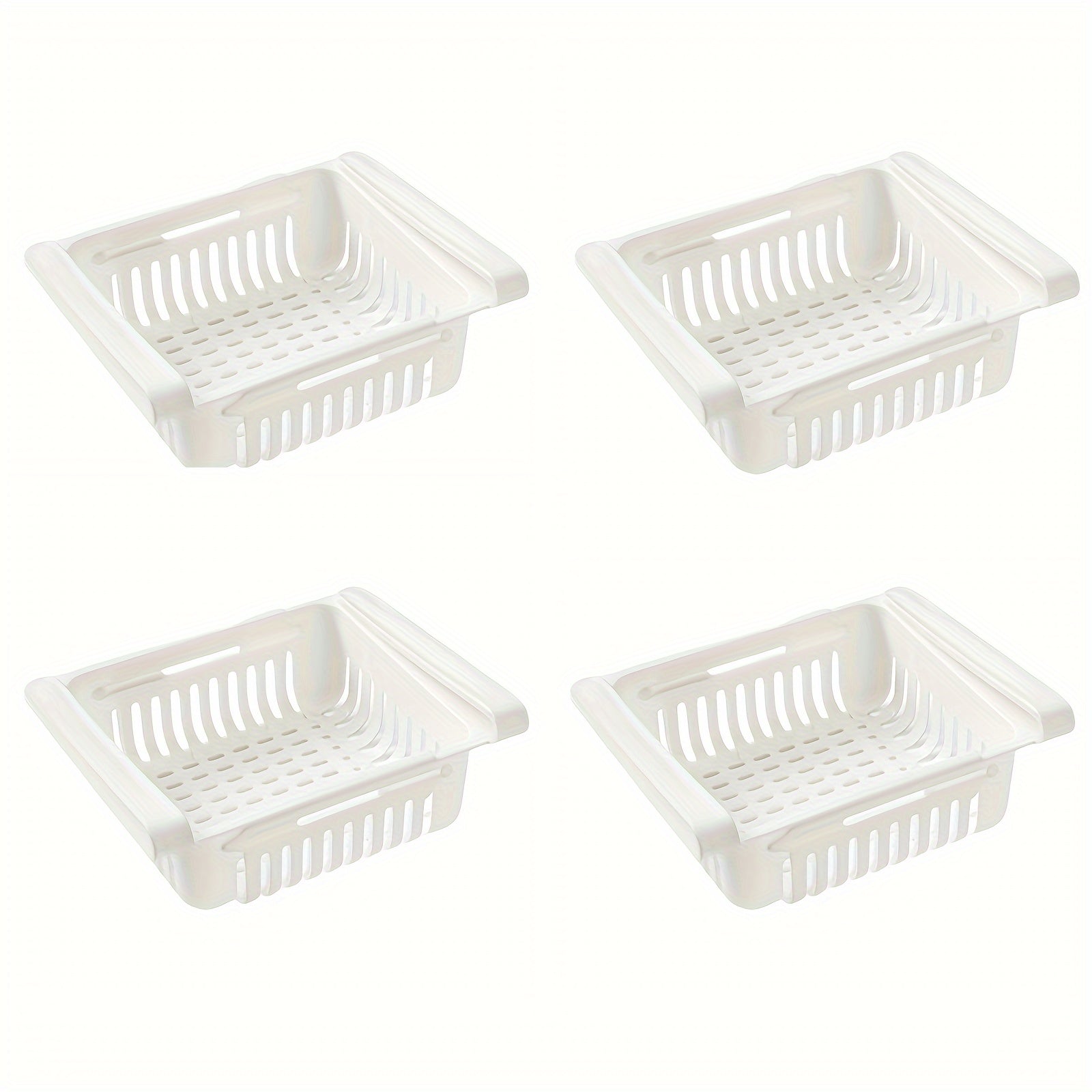 Kitchen Refrigerator Organizer with Drainage Shelf Rack and Storage Basket