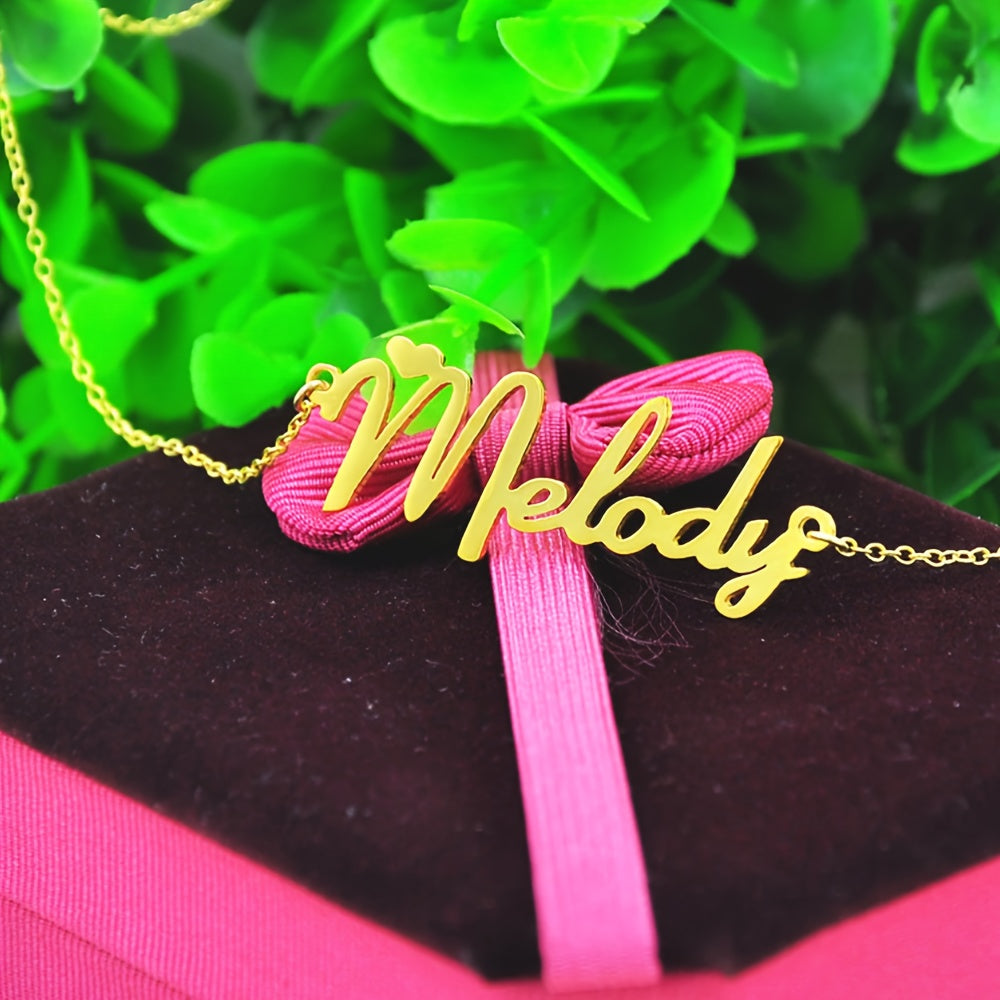 Collar con colgante de corazón personalizado en acero inoxidable, joyería boho para regalos de damas de honor