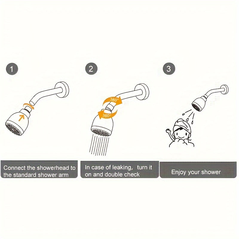 Cabezal de ducha de alta presión con soporte giratorio anticalcáreo para pared