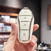 Car Key Fob Cover with Keychain for EV Remote Control Protect Shell Accessories