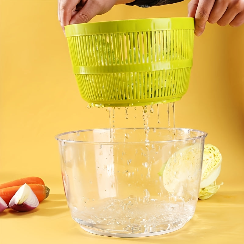 Plastic Salad Spinner Vegetable Dryer Manual No Electricity Kitchen Tool