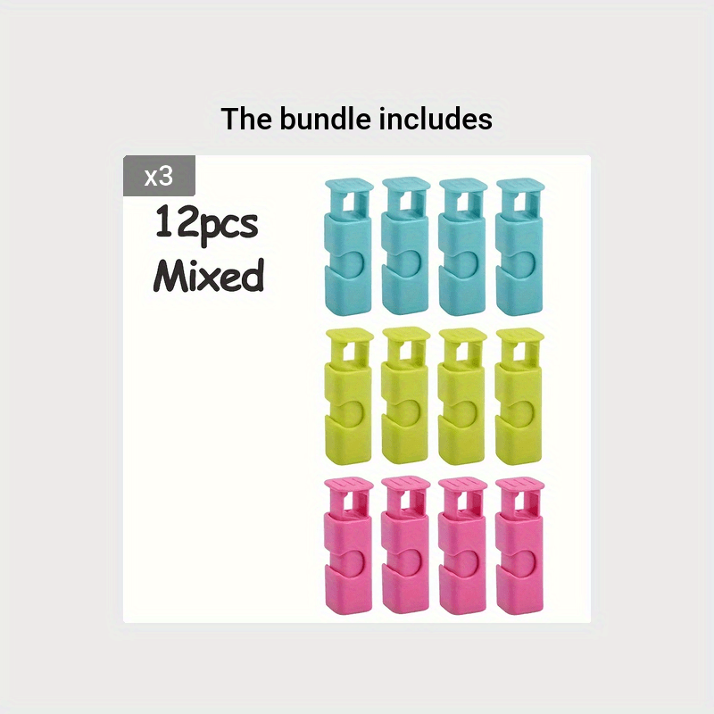 Juego de 12 clips reutilizables de plástico para bolsas de comida para almacenamiento y organización en la cocina