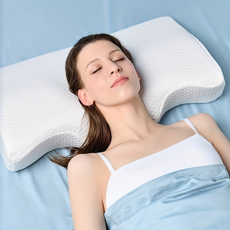 Memory Foam Bed Pillow with Bamboo Fiber Soft Butterfly Design for Cervical Support