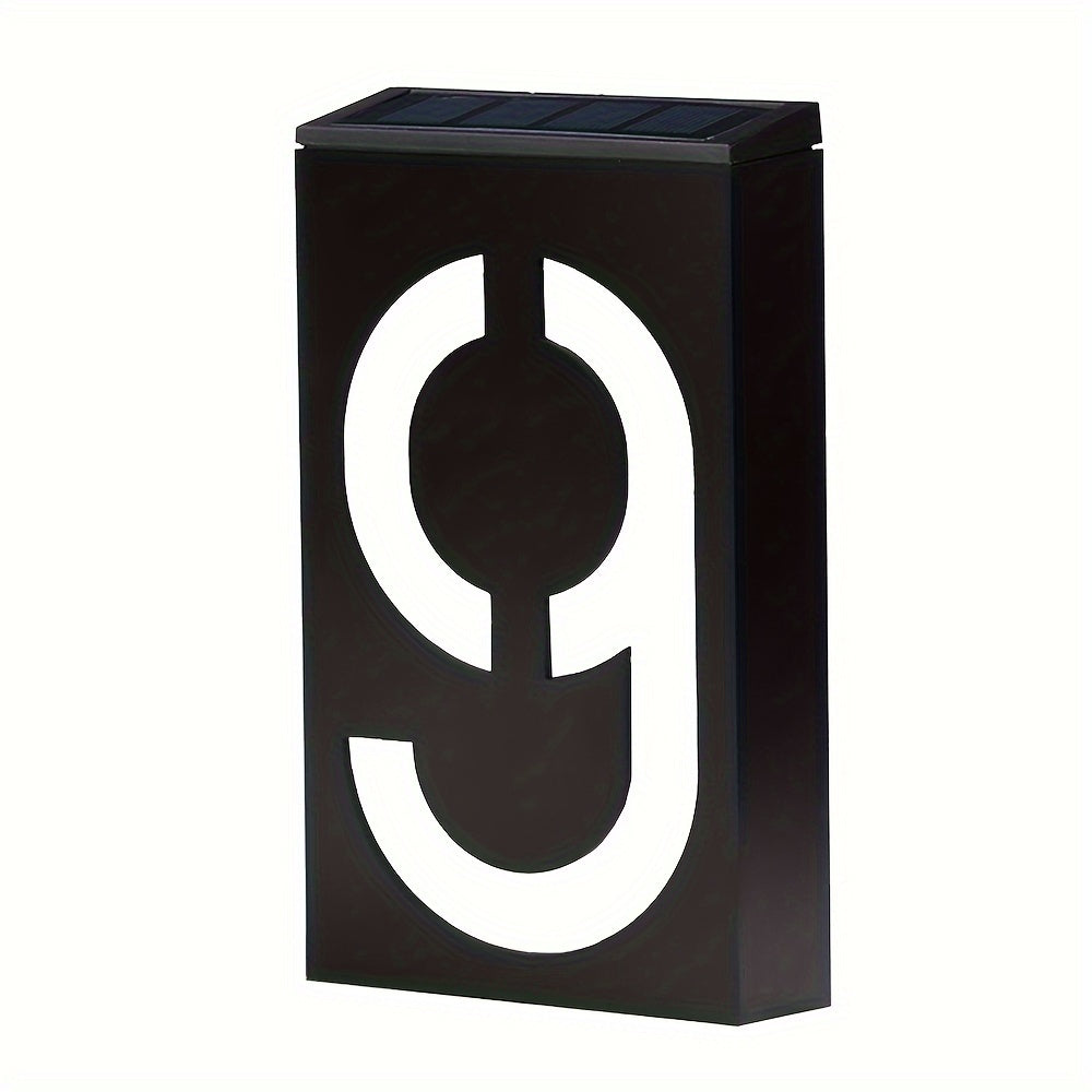 Luz de número de casa solar LED para exteriores, a prueba de agua, señal de dirección, iluminador de pared para jardín y patio