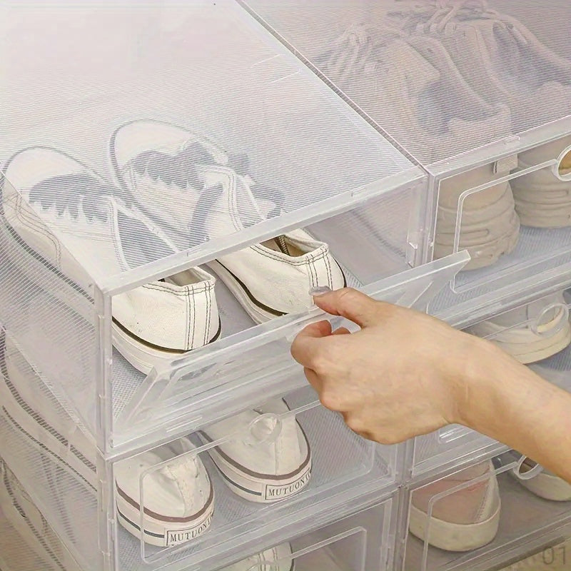 Transparent Stackable Shoe Storage Boxes for Bedroom Living Room Dorm