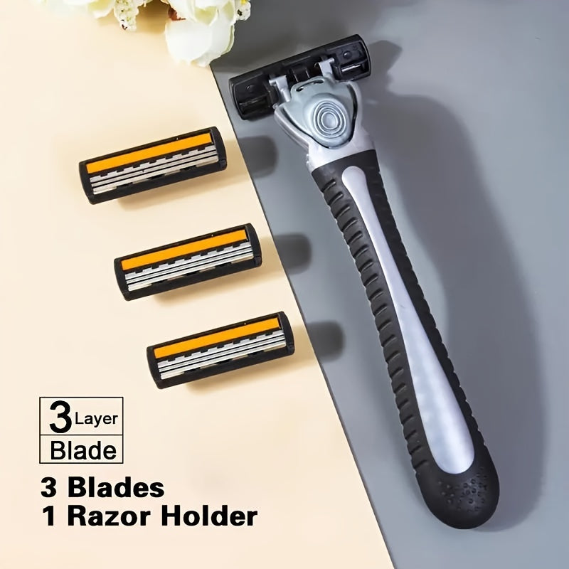 Replaceable 3-Layer Stainless Steel Safety Razor Blades for Men