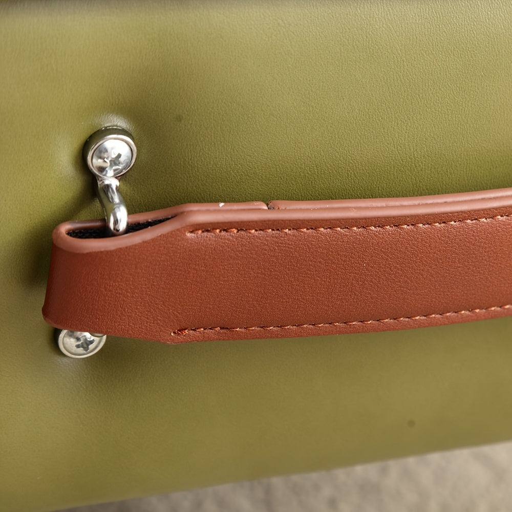 Faux Leather Small Footrest Ottoman for Living Room Entryway Office