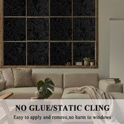 Blackout Window Film Black Self-Adhesive UV Heat Control for Home Office Bedroom