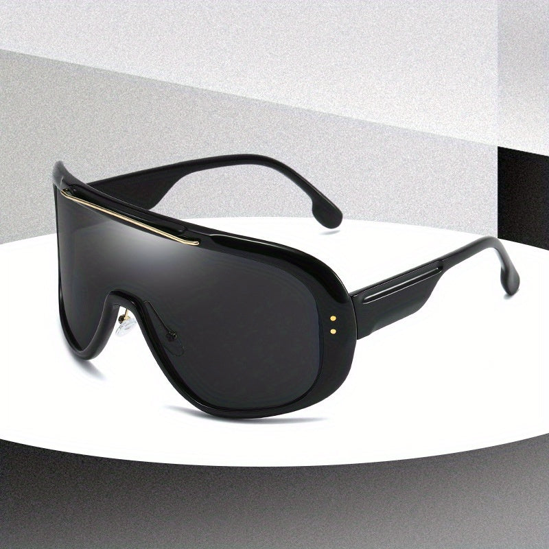 Gafas deportivas de gran montura para hombre con una sola lente, a prueba de viento y polvo, para ciclismo al aire libre, moda y protección ocular