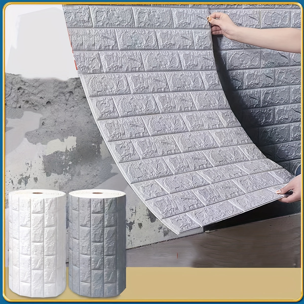 5.0m x 70cm Self-Adhesive Waterproof Brick Wallpaper Matte Finish for Kitchen Living Bathroom Decor