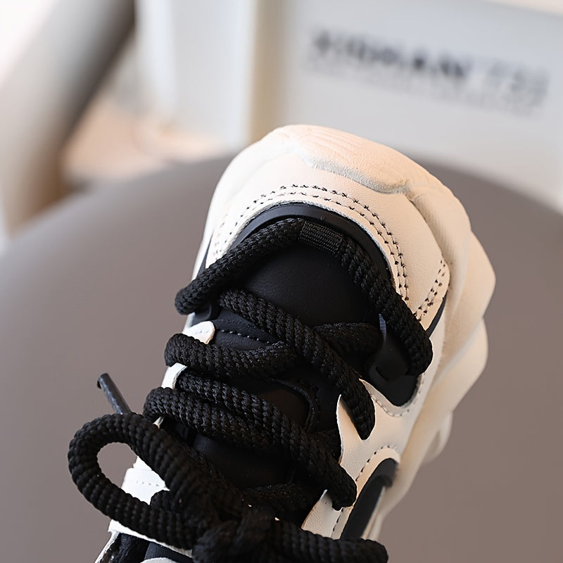 Toddler Boys Winter Low-Top Sneakers with Hook-and-Loop Closure PU Upper PVC Sole Soft Fabric Lining