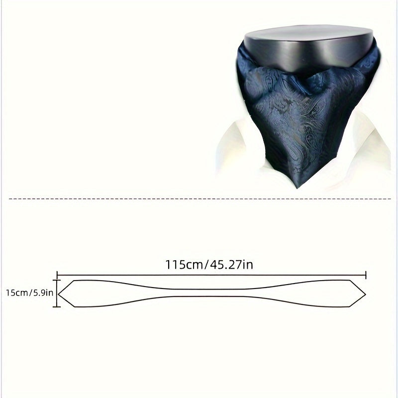 Men's Autumn Winter Double-Layer Paisley Pattern Collared Shirt Scarf for Casual Formal