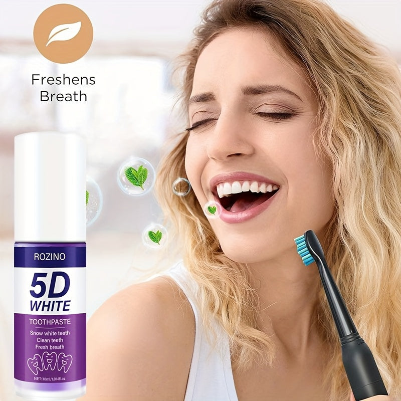 Unisex 30ml 5D Purple Vacuum Lock Fresh Toothpaste Bright Teeth Stain-Free
