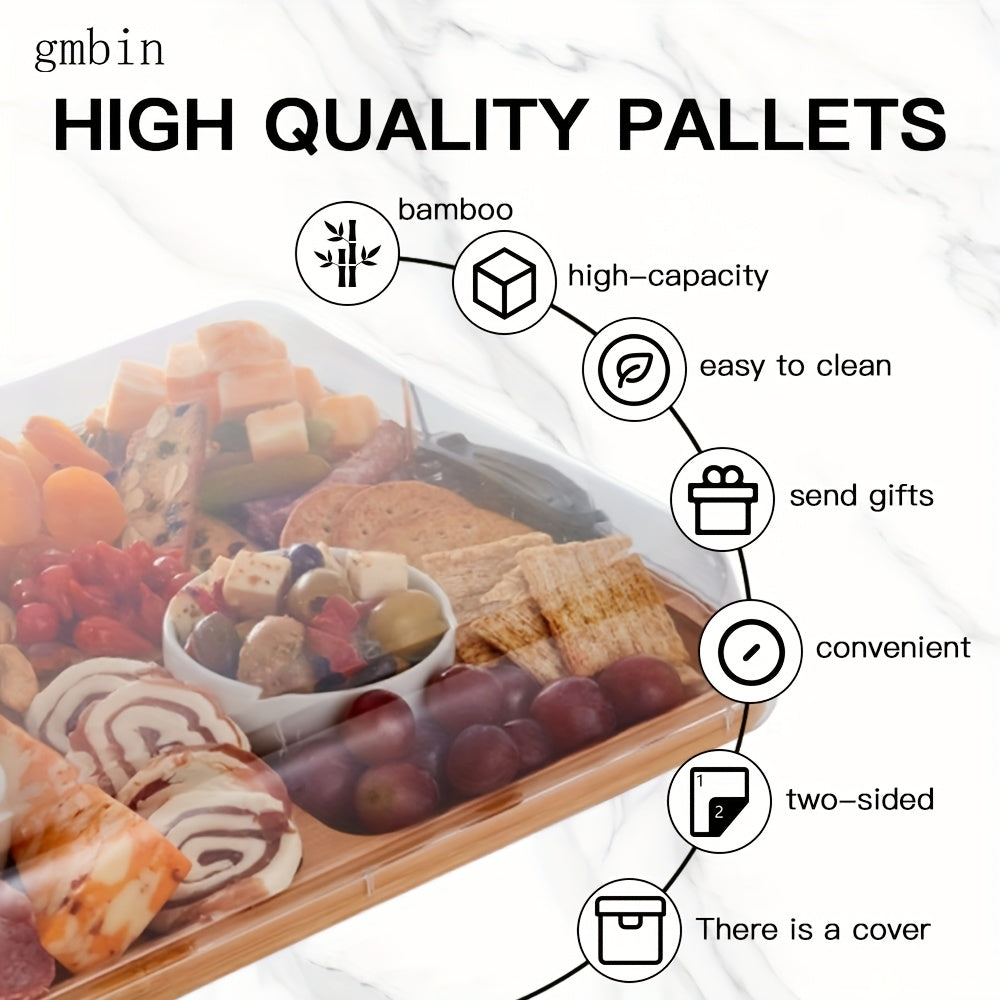 Transparent wooden cutting board with lid for food prep and serving decorative kitchen item