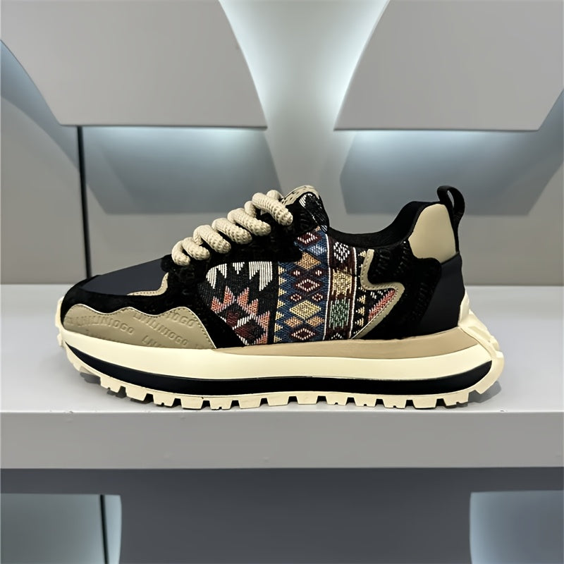 Vibrant Embroidered Sneakers for Men and Women Breathable Fabric Upper Rubber Sole All-Season Casual Sports Shoes