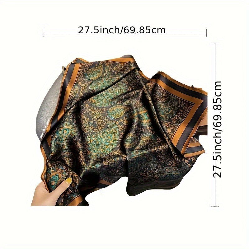 Unisex Printed Silk Square Scarf for Couples Fashion Accessory