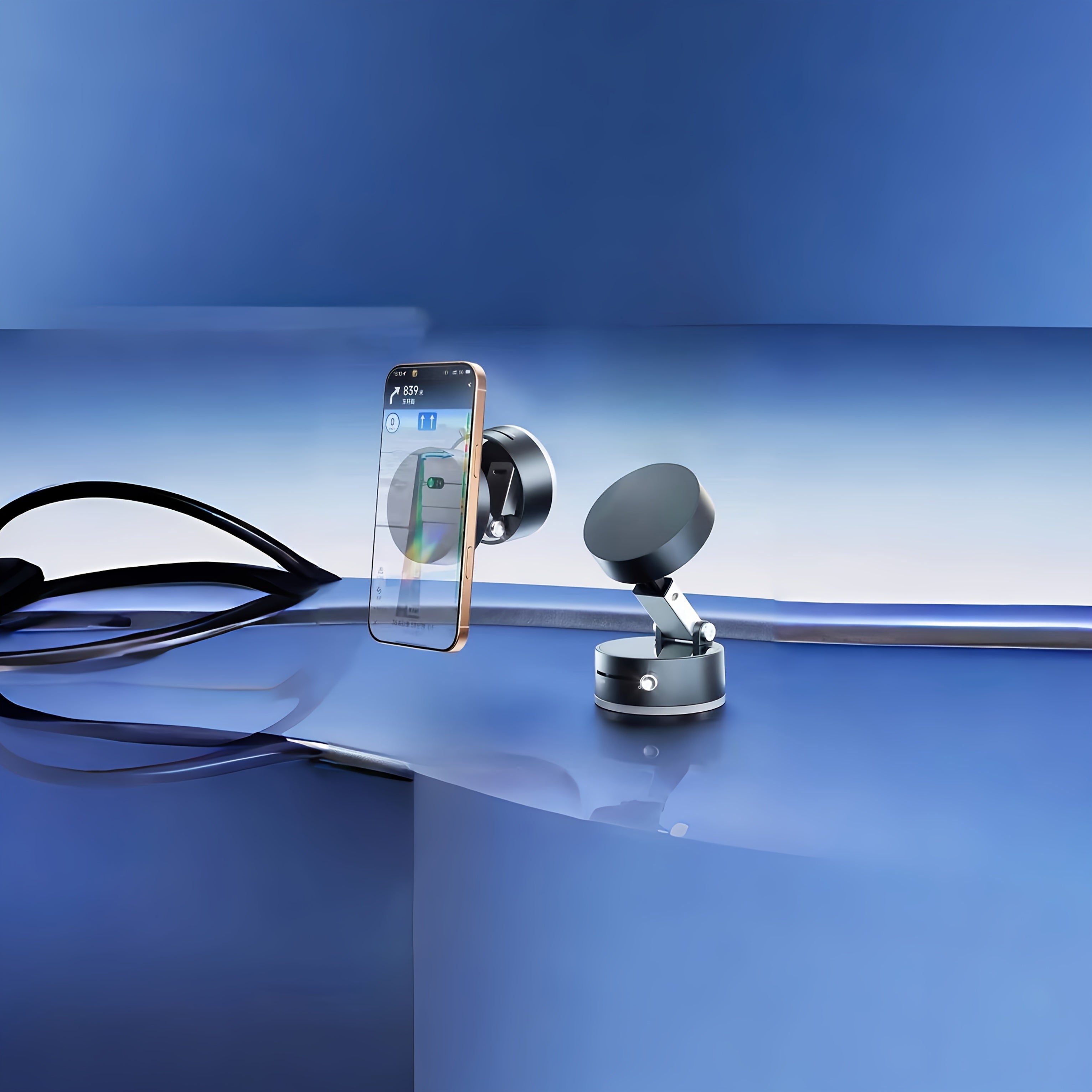 Ko‘p funksiyali magnitli vakuum tutqichli telefon ushlagichi, avtomobil va ofis uchun