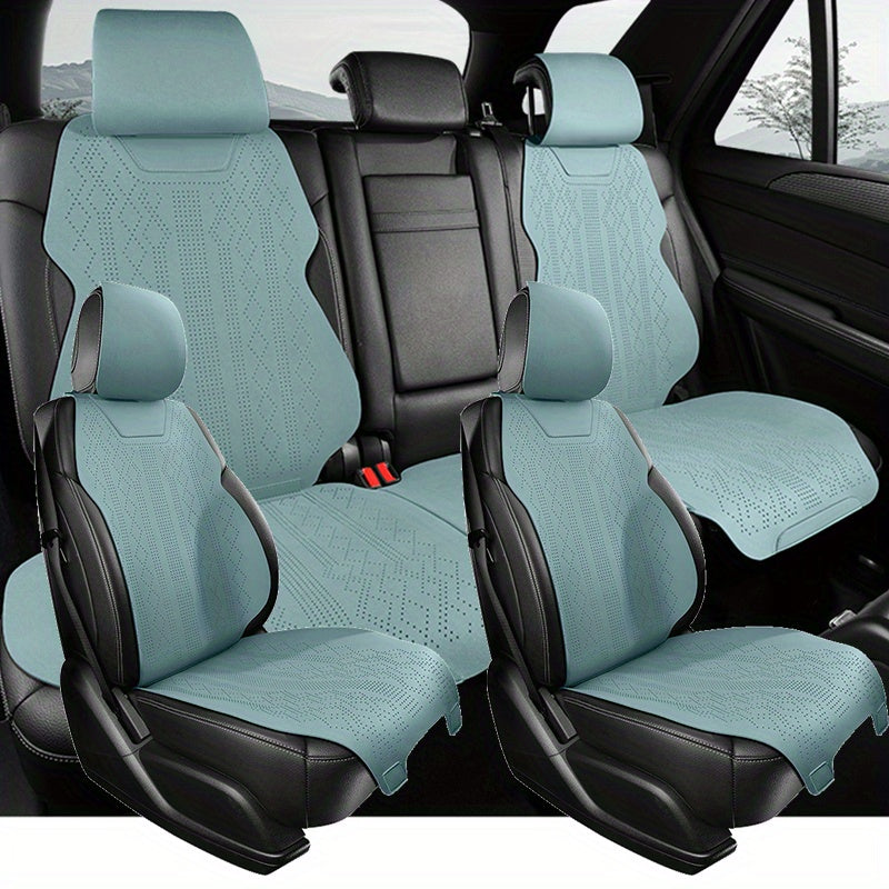 Набор чехлов для автомобильных сидений для всех сезонов из высококачественной замши, прочная подушка сиденья