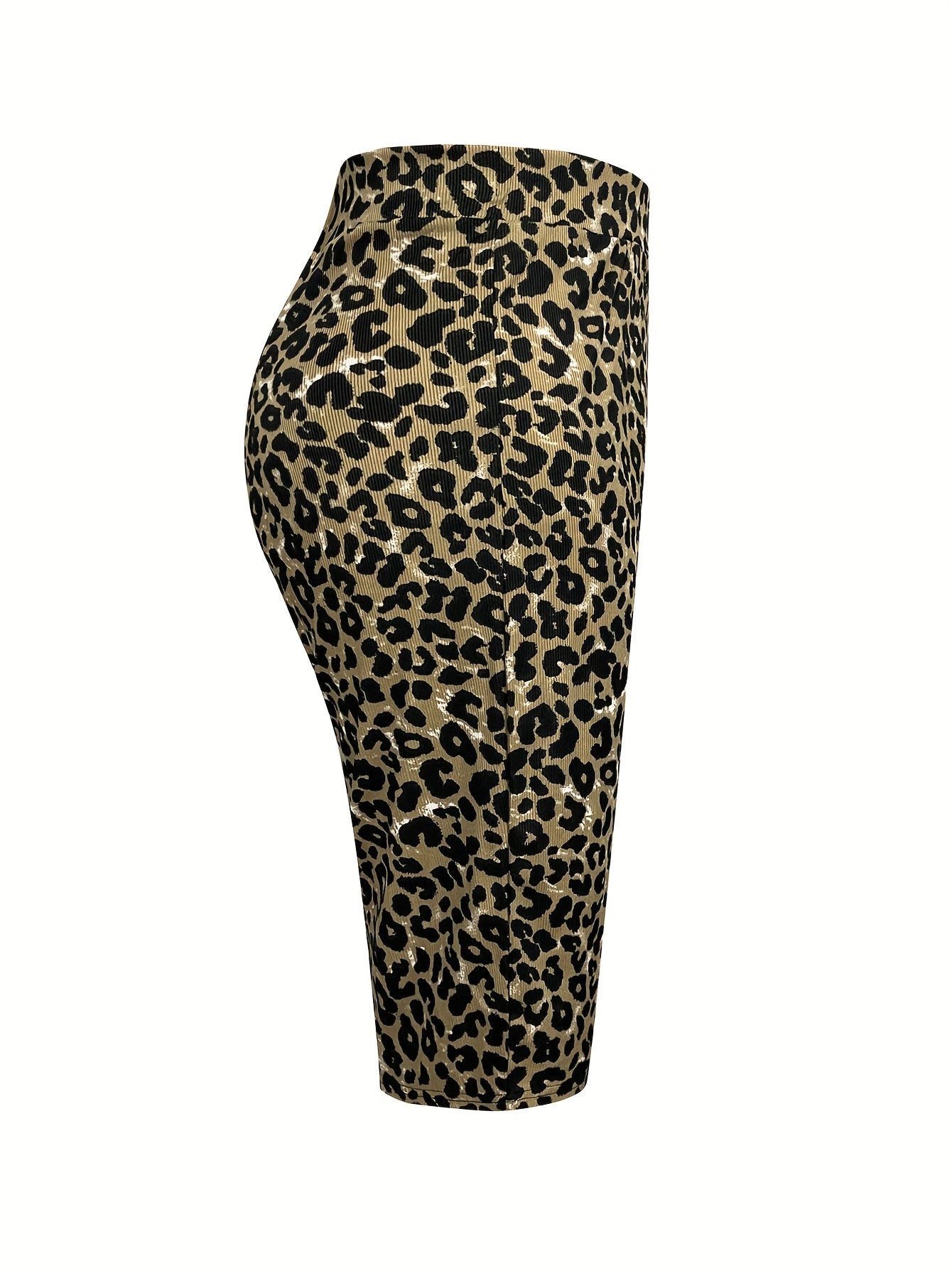 Women's Plus Size Leopard Print Capri Pants Stretchy Wide Leg Lightweight