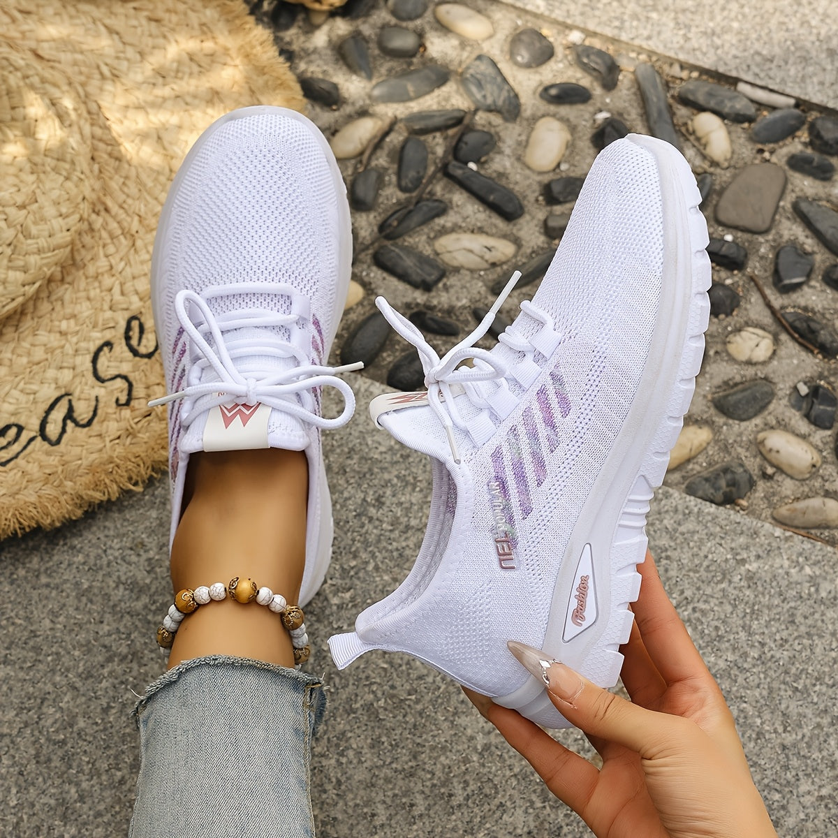 ayollar uchun kundalik slip-on krossovkalar nafas oladigan tarmoq yengil qulay