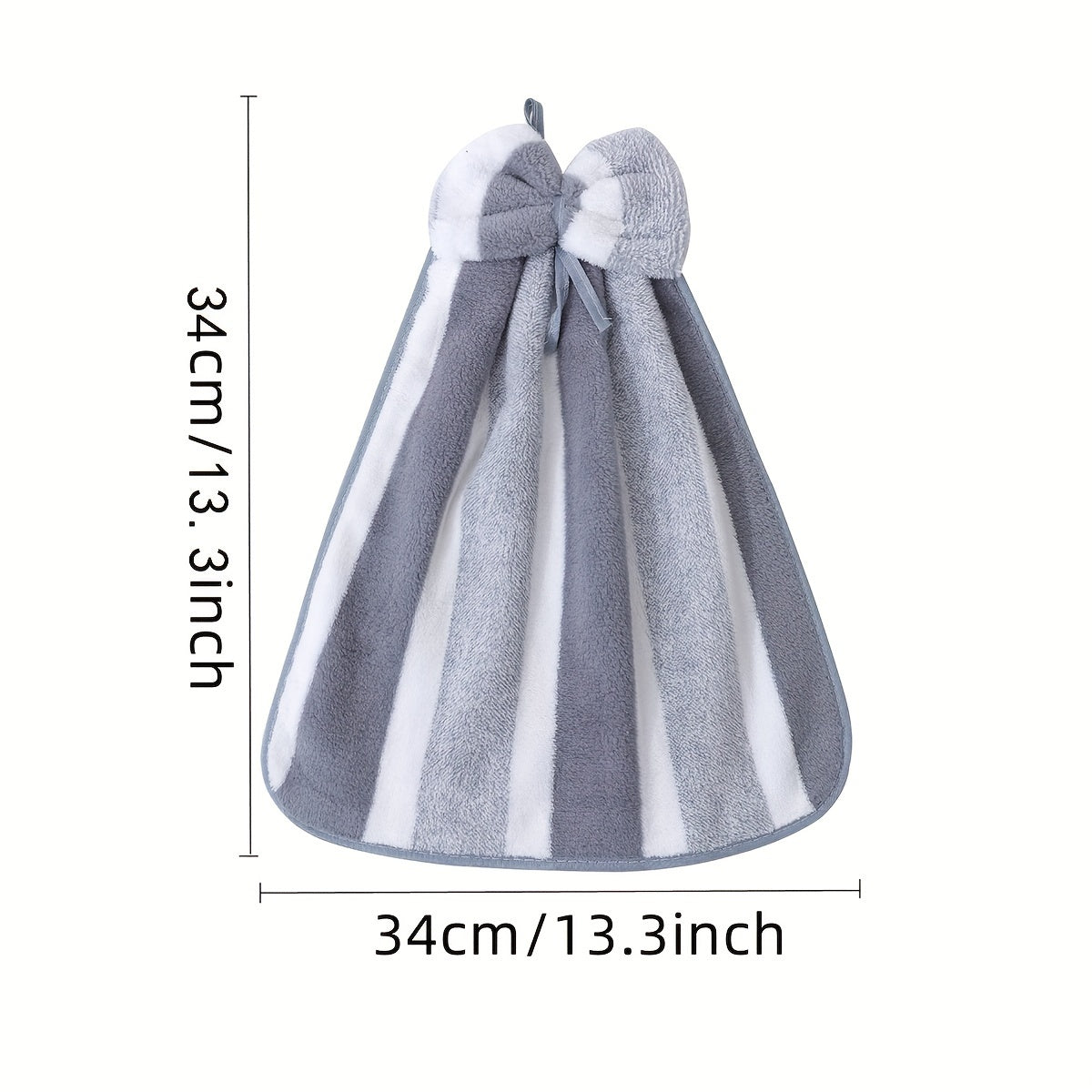 Одно кухонное полотенце с полосатым узором и бантиком, впитывающее и быстро сохнущее. Идеально подходит для уборки в доме и незаменимо на кухне.