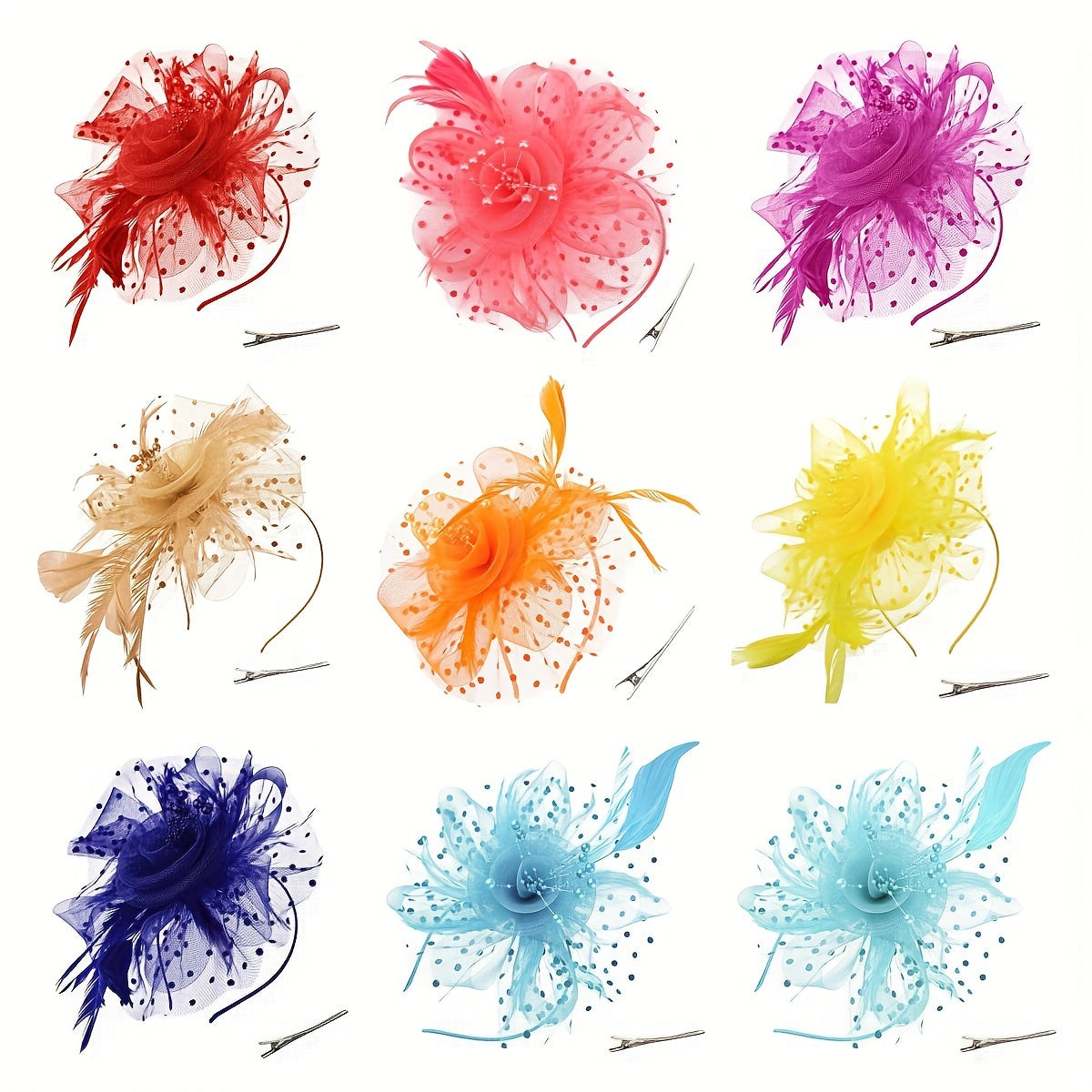 Ayollar uchun vintage fasinátor soch klipi, to'rli pardasi, sun'iy qush novdasi, partiyalar, klublar, to'ylar va cherkov tadbirlari uchun mukammal. Retro uslub va ajoyib Onalar kuni sovg'asi variant.