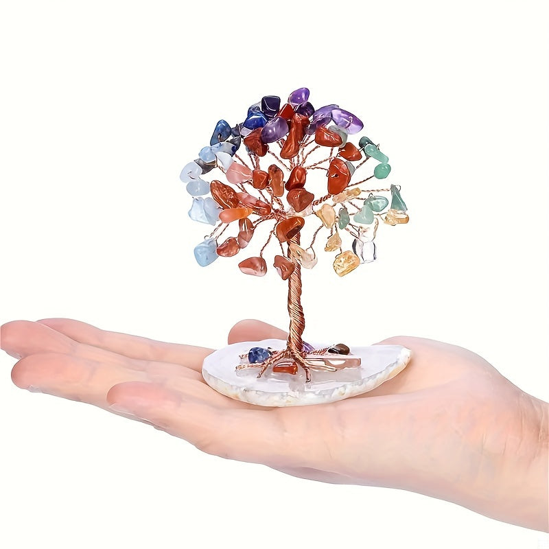 7 Chakra Crystal Tree Natural Reiki Gemstones for Home Office Decor Energy Balancing Prosperity