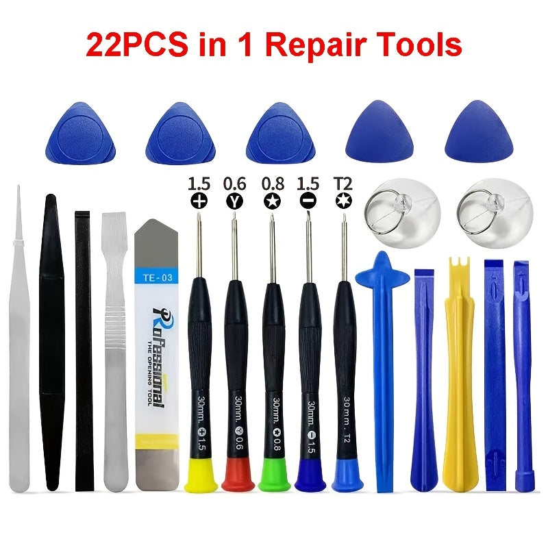 42-in-1 Mobile Phone Repair Tool Kit for iPhone iPad Laptop with Pry Bar Screwdriver Blade