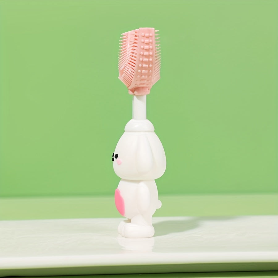 Kids Silicone U-Shaped Toothbrush for Children 3+ Durable Cartoon Dog Design