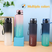 Gradient Water Bottle 750ml 1000ml Leak-Proof BPA-Free Plastic for Outdoor and Home Use