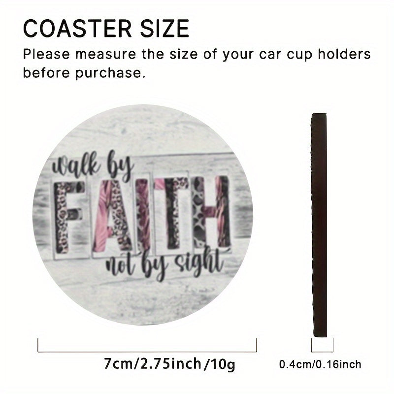 2pcs Absorbent EVA Car Cup Holder Coasters for Vehicle and Desk Use