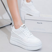 Women's White Casual Sneakers Thick Sole Comfortable Fashion