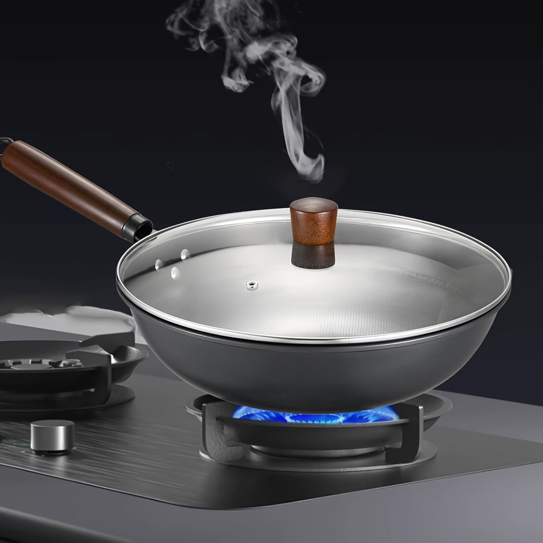 Кастрюля для домашнего использования с деревянной ручкой, классическая чугунная сковорода для глубокого жарения, не покрытая антипригарным слоем