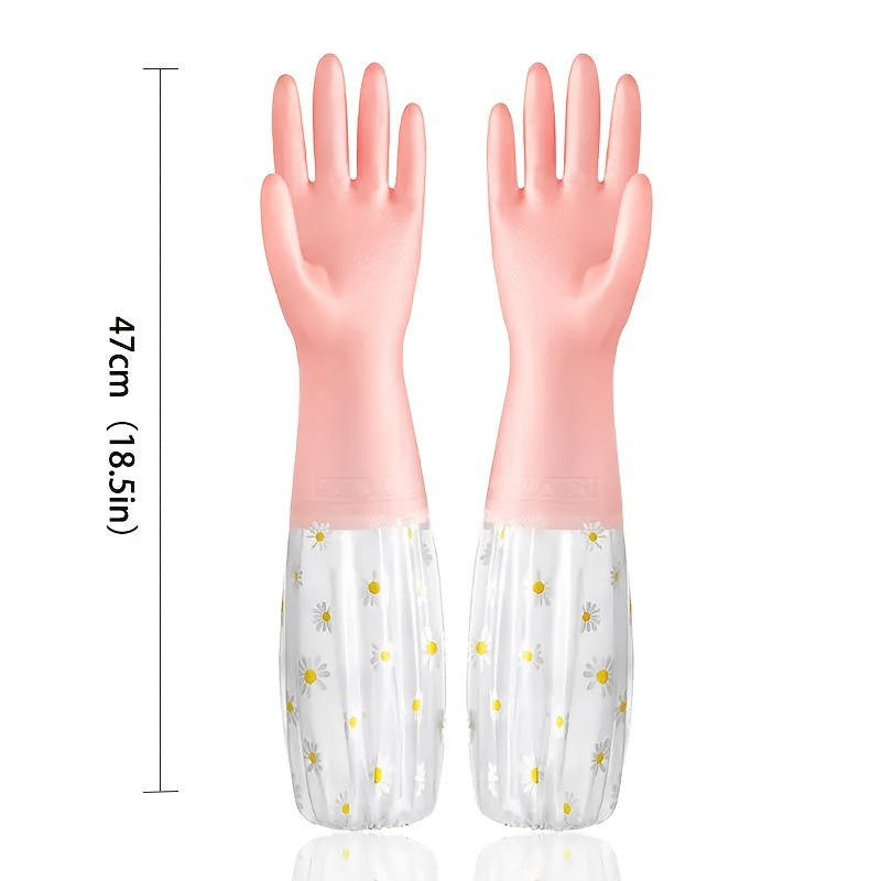 Reusable Waterproof Rubber Gloves for Dishwashing Kitchen and Cleaning