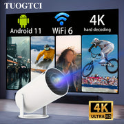 Portable 4K Projector with Dual WiFi6 180° Rotation 720p Resolution