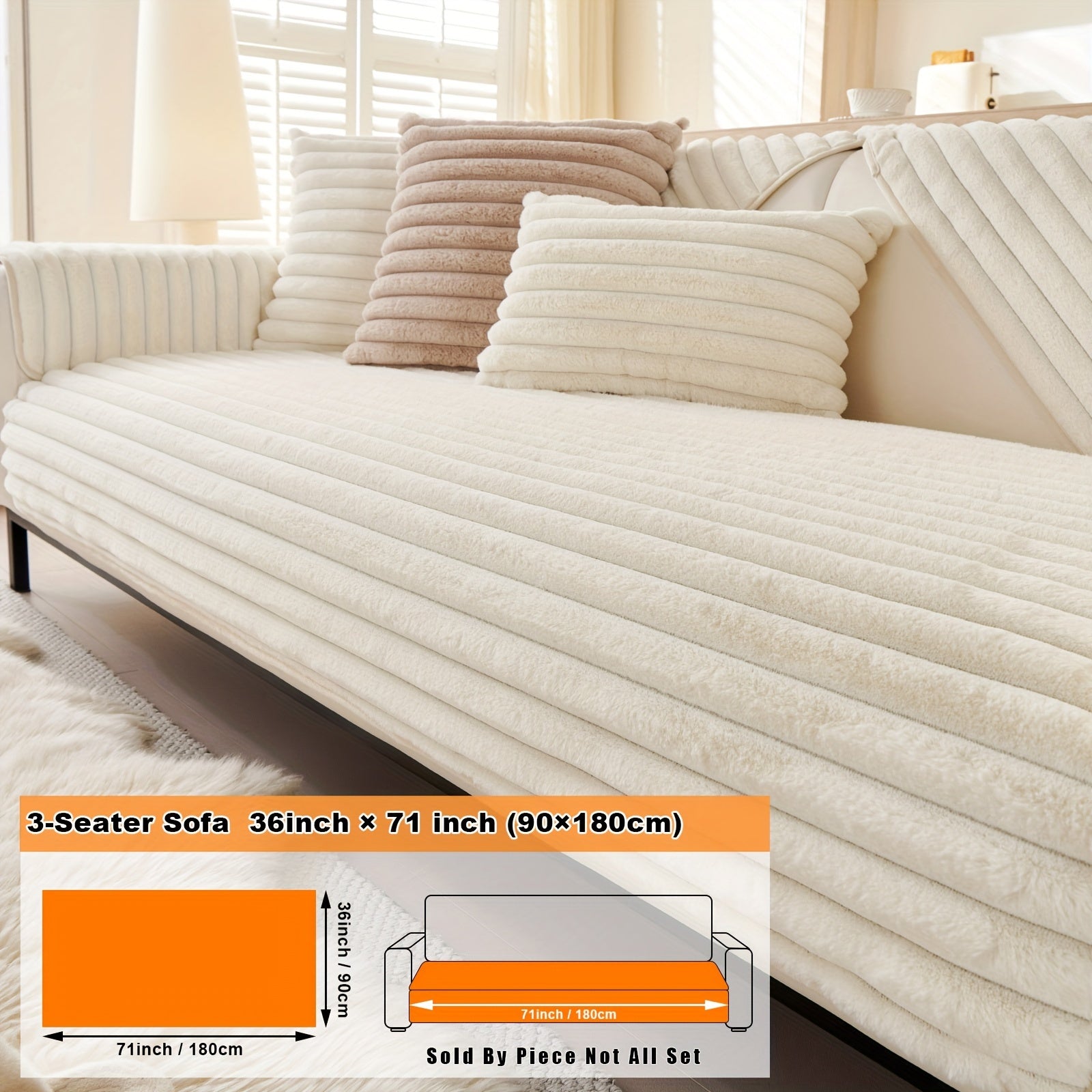 Barcha turdagi divanlar uchun mo'ljallangan, sun'iy quyon junidan tayyorlangan zamonaviy plush divan qoplamasi, mushuk va it egalari uchun iliqlik va himoya ta'minlaydi.