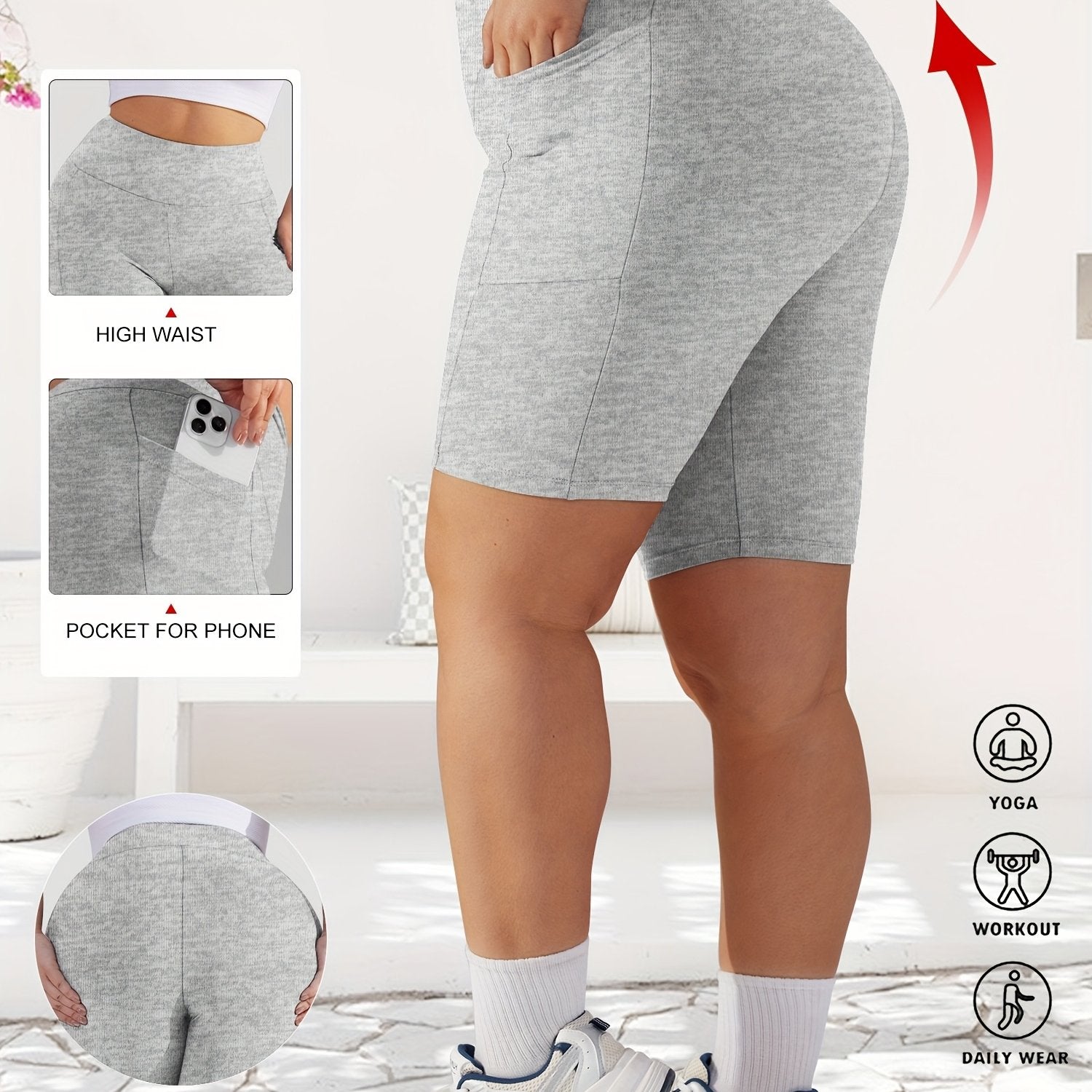 Shorts de mujer de talla grande con cintura alta y estampado de leopardo, elásticos y no transparentes