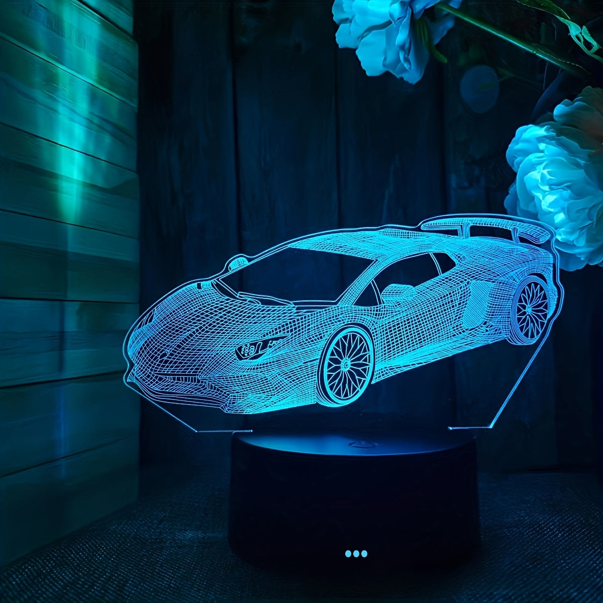3D sport avtomobili kechki chiroq, 16 rangli masofadan boshqarish, USB atmosfera chiroqi, do'stlar va sevgililar uchun