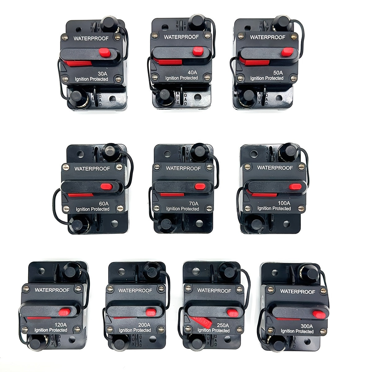 Автоматический выключатель цепи для автомобилей и лодок 20A-300A с автоматическим сбросом